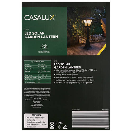 Front shot 3, LED Solar Garden Lantern