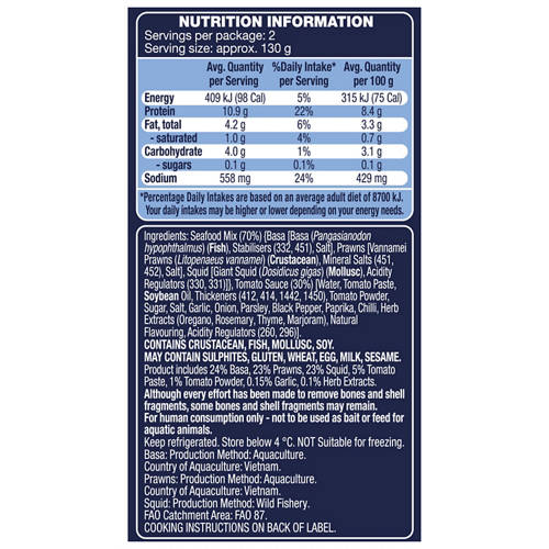 Nutrients 1, Marinara Mix with Tomato Sauce 260g