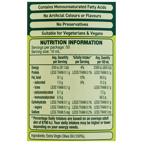Nutrients 1, Squeezey Extra Virgin Olive Oil for Dressing 500ml