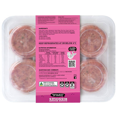 Front shot 2, Turkey Rissoles 400g