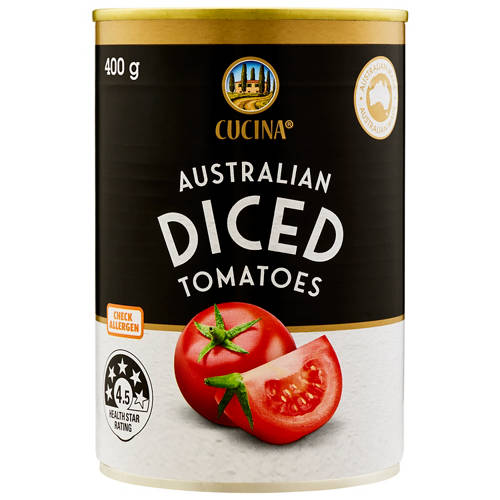 Front shot 2, Australian Diced Tomatoes 400g