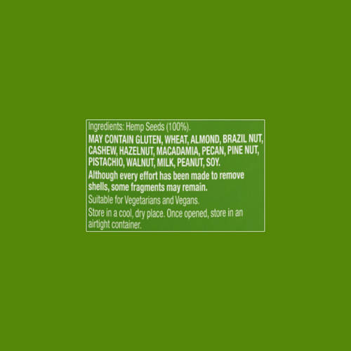 Ingredients 1, Hemp Bulk Pack Seeds 1kg