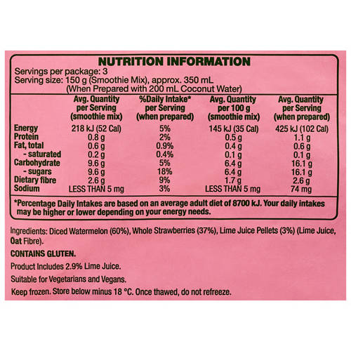 Nutrients 1, Watermelon Frozen Smoothie Mix 450g
