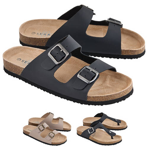Group 1, Women's Leather Double Strap Sandals