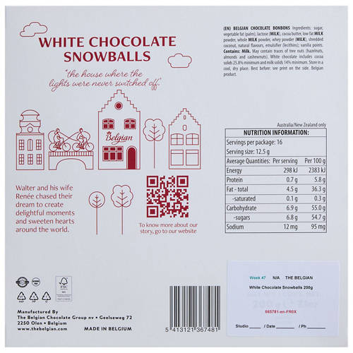 Front shot 3, White Chocolate Snowballs 200g