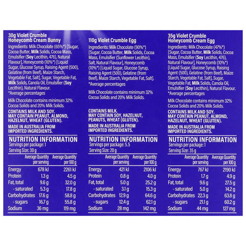 Nutrients 1, Violet Crumble Honeycomb Gift Box 175g