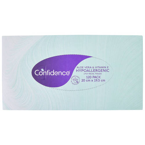 Front shot 2, Aloe Vera with Vitamin E Facial Tissues 3ply 120 Pack