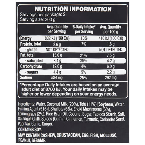 Nutrients 1, Veg Laksa Soup 400g