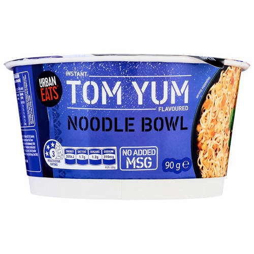 Front shot 2, Tom Yum Flavoured Noodle Bowl 90gom Yum Noodle Bowl 90g