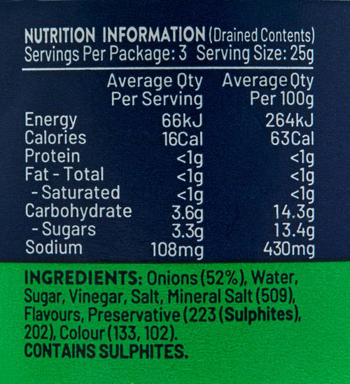 Nutrients 1, Green Cocktail Onions 150g