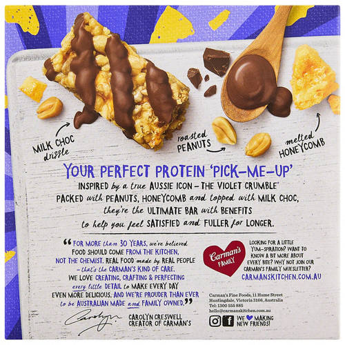 Front shot 3, Violet Crumble Protein Bars 200g 5 Pack