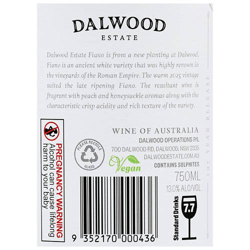 Nutrients 1, Fiano White Wine