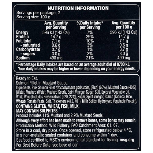 Ingredients 1, Salmon Fillet Mustard 200g