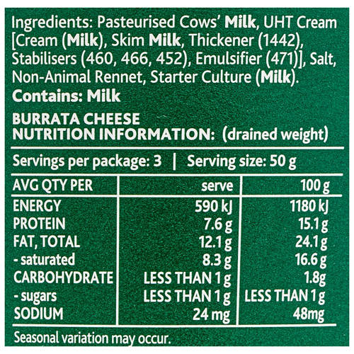 Nutrients 1, La Casa Burrata 150g