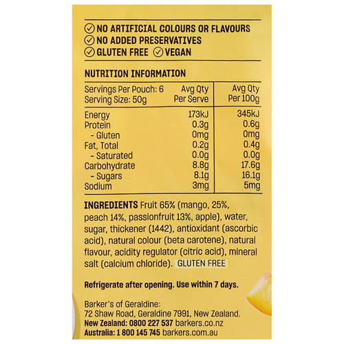 Nutrients 1, Tropical Fruit Compote Pouches 300g