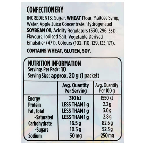 Nutrients 1, Sour Strap Bites Rainbow 200g