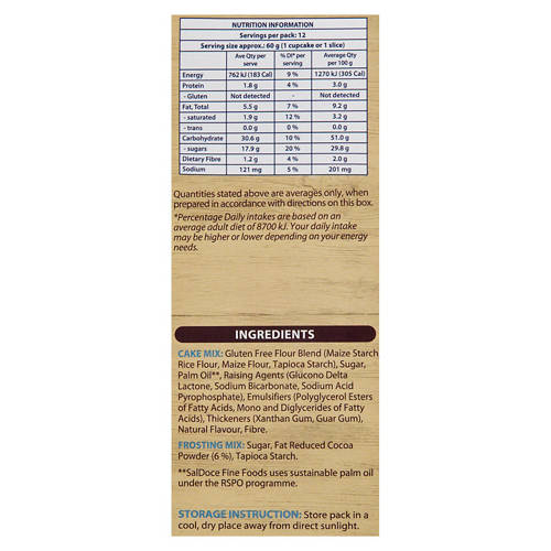 Nutrients 1, Gluten Free Cupcake Mix 450g