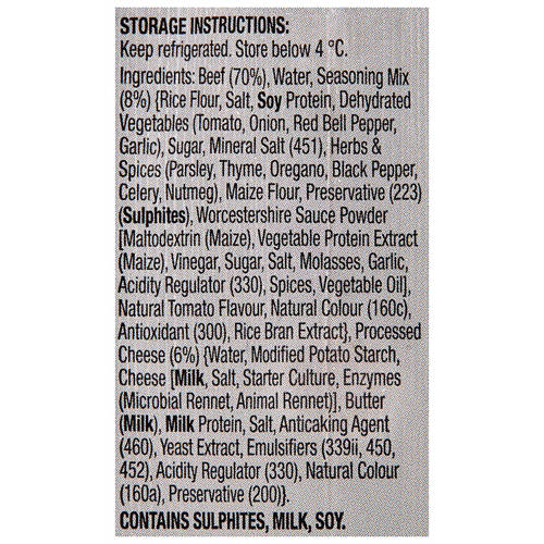 Ingredients 1, Beef and Cheese Meatballs 420g