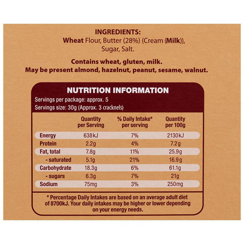 Ingredients 1, Pastry Biscuits Cracknels 150g