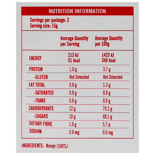 Nutrients 1, Freeze Dried Fruit Crisps Mango 30g