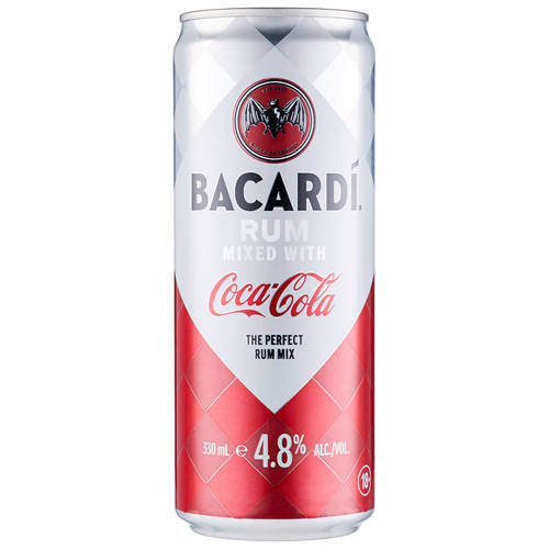 Front shot 3, Rum and Coca Cola Cans 4 Pack 330ml