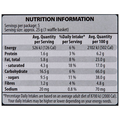 Nutrients 1, Chocolate Wafer Baskets 125g