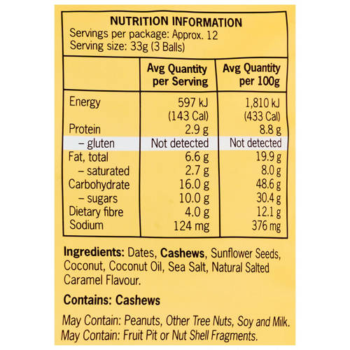 Ingredients 1, Snackaballs 35 Pack 396g - Salted Caramel