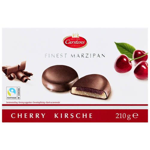 Front shot 2, Finest Marzipan Rounds Cherry 210g