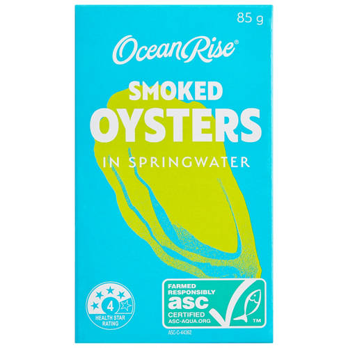 Front shot 2, Smoked Oysters in Springwater 85g