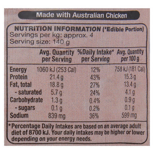 Nutrients 1, Whole Marinated RSPCA Approved Chicken with BBQ Seasoning