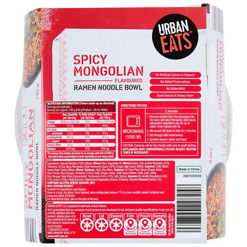 Front shot 3, Noodle Bowls 240g Mongolian