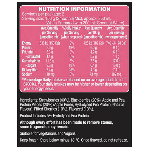 Nutrients 1, Mixed Berry Protein Smoothies 300g