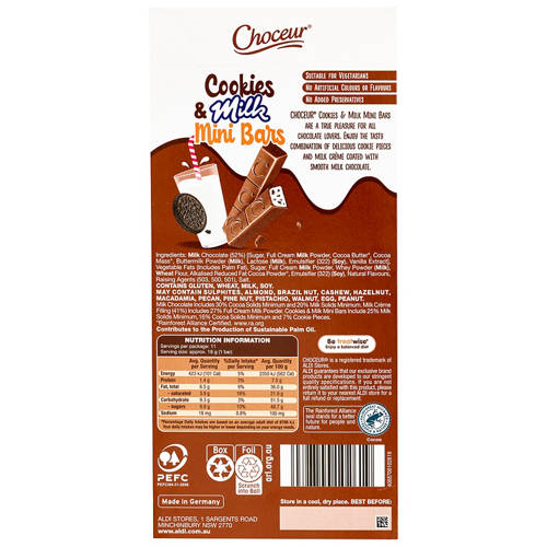 Front shot 2, Cookies & Milk Mini Bars 11 Pack 200g