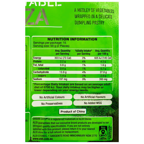 Nutrients 1, Vegetable Gyoza 750g
