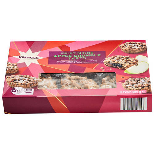 Front shot 2, Apple Crumble Fruit Mince Tarts 6 Pack 265g