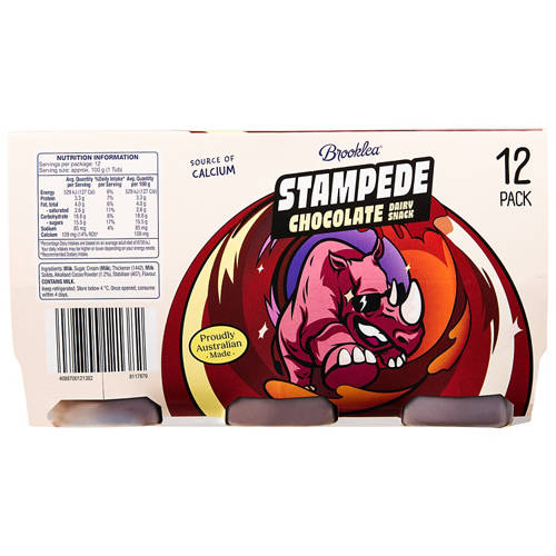 Front shot 3, Stampede Chocolate Dairy Snack 12 Pack 100g