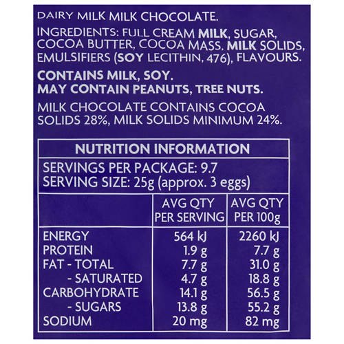Nutrients 1, Dairy Milk Mini Eggs 243g
