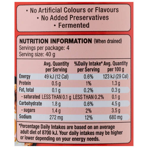 Nutrients 1, Ginger and Tumeric Flavoured Kimchi 250g