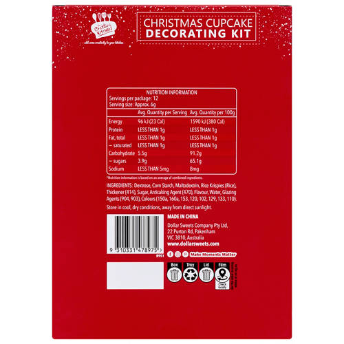 Front shot 2, Christmas Cupcake Decorating Kit Reindeer 73g