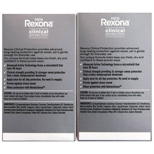 Front shot 3, Clinical Protection Antiperspirant Deodorant 96 Hour 2 Pack 48g