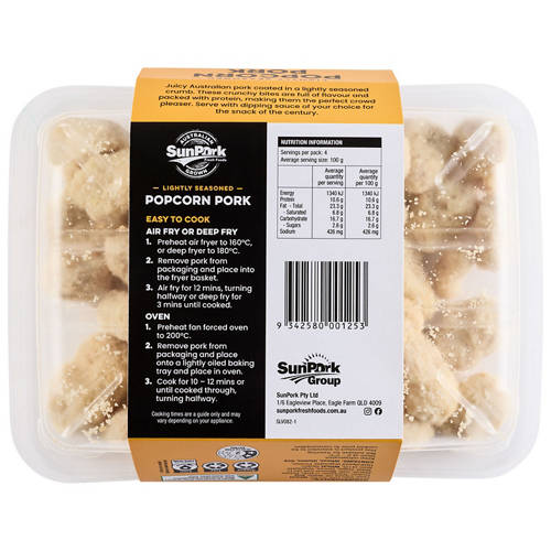 Front shot 2, Popcorn Pork Lightly Seasoned 400g