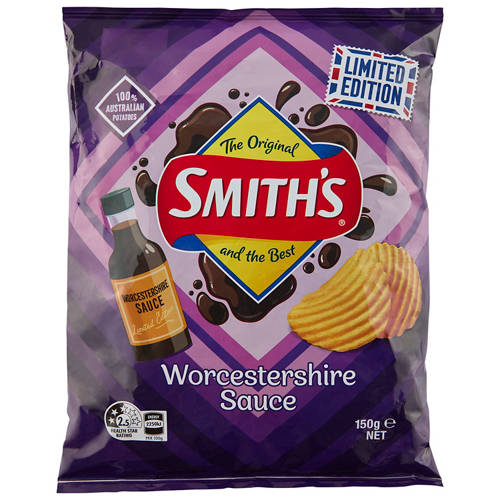 Worcester Sauce Crinkle Cut Chips 150g Product Image Front shot 01