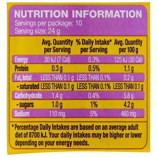 Nutrients 1, Taco Sauce 240g