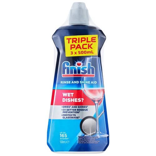 Front shot 2, Dish Washing Additives Rinse and Shine 3 Pack 500ml
