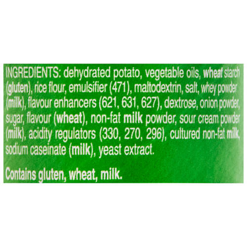 Ingredients 1, Sour Cream & Onion Potato Chips 134g