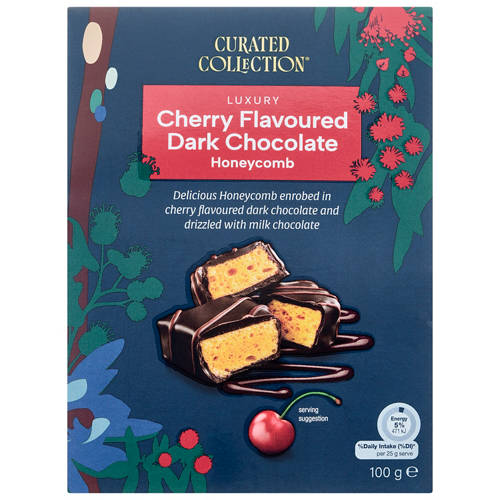 Front shot 2, Gourmet Honeycomb Dark Chocolate Cherry 100g