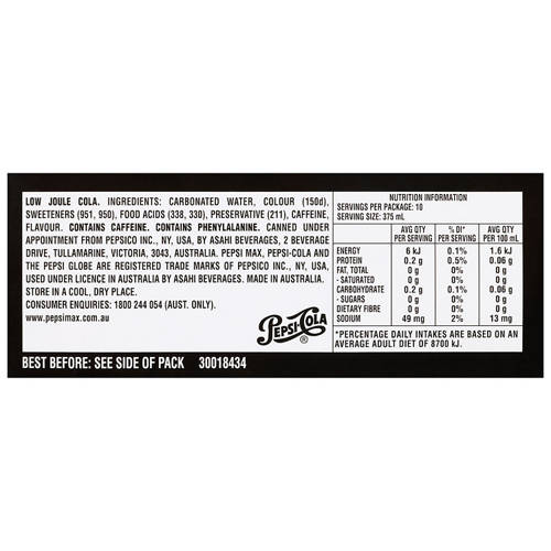 Ingredients 1, Cola Soft Drink 10 x 375ml