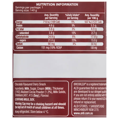 Nutrients 1, Stampede Chocolate Dairy Dessert 140g