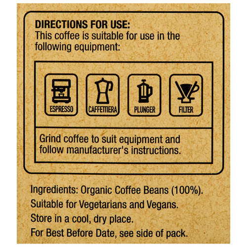 Nutrients 1, Organic Coffee Beans 250g