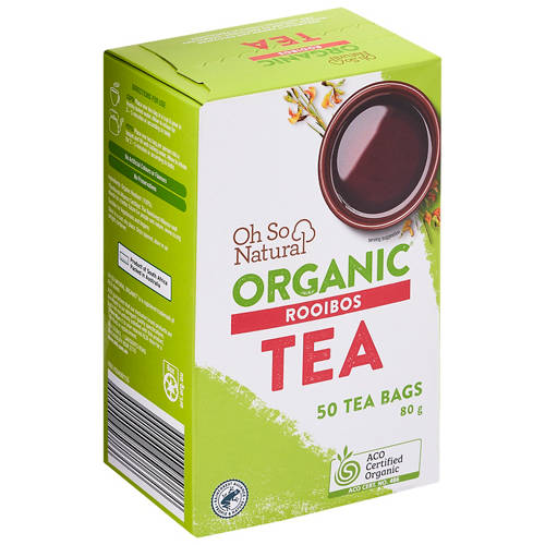 Organic Rooibos Tea Bags 50 Pack 80g Product Image Front shot 01
